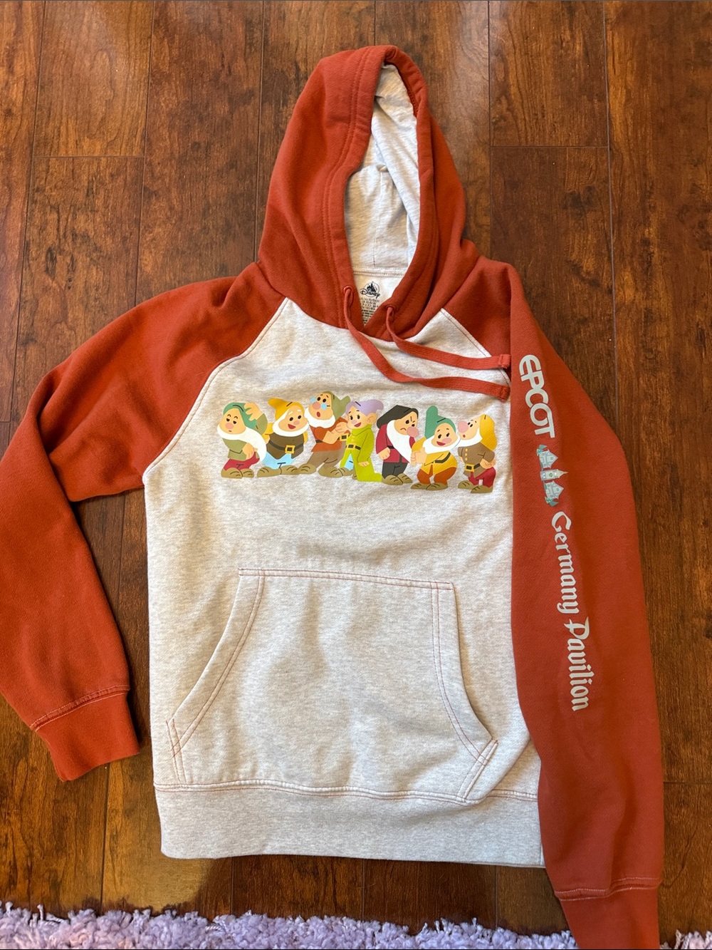 Disney Seven Dwarfs Raglan Hoodie - Rust & Heather Gray